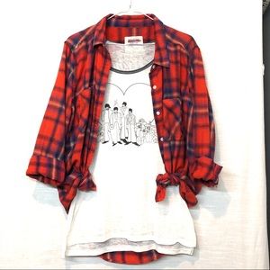 Tee/Plaid Top Combination 2/1 Med/Tee Large/Plaid